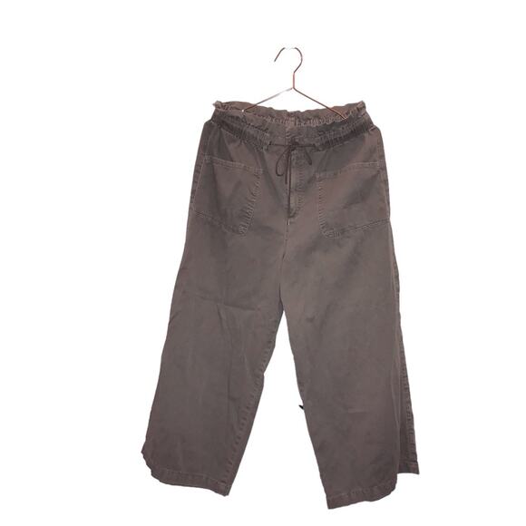 American eagle paper bag drawstring  high waisted baggy wide leg pant trouser - Picture 1 of 4